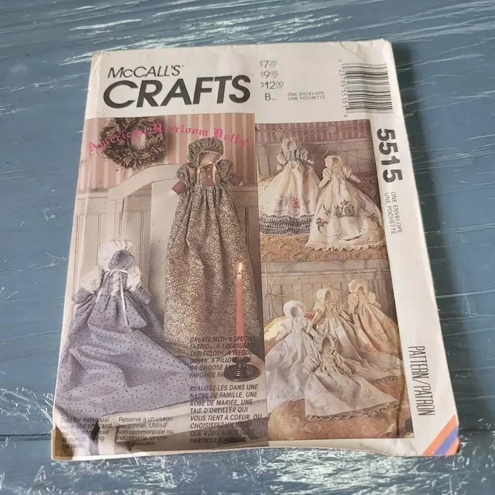 Vintage Pattern Sewing Crafts Hobby Heirloom Dolls McCalls 5515